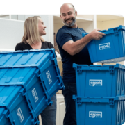 Take the hassle out of packing with EZPak Bins reusable plastic bins!