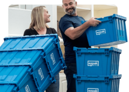 Take the hassle out of packing with EZPak Bins reusable plastic bins!